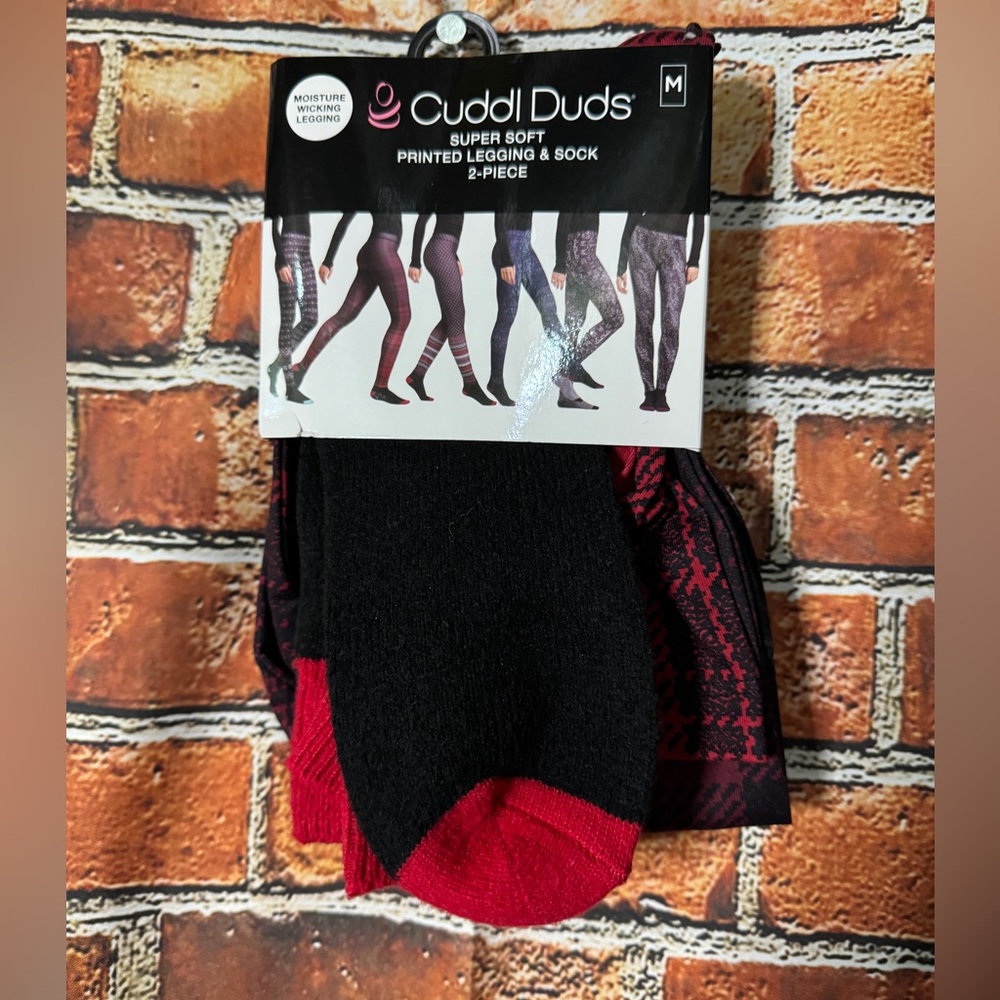 Cuddl Duds Legging and Sock Combo Sz M